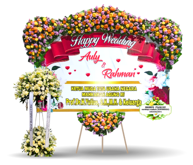 karangan bunga papan dan standing flower